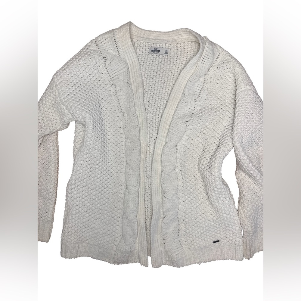 Hollister Cream Cable Knit Open Cardigan XS